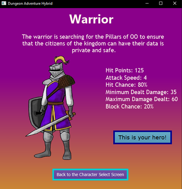 Selected a Player Character